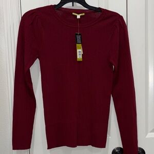 Gianni Bini Deep Red Long Sleeve Top